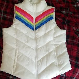 White rainbow vest